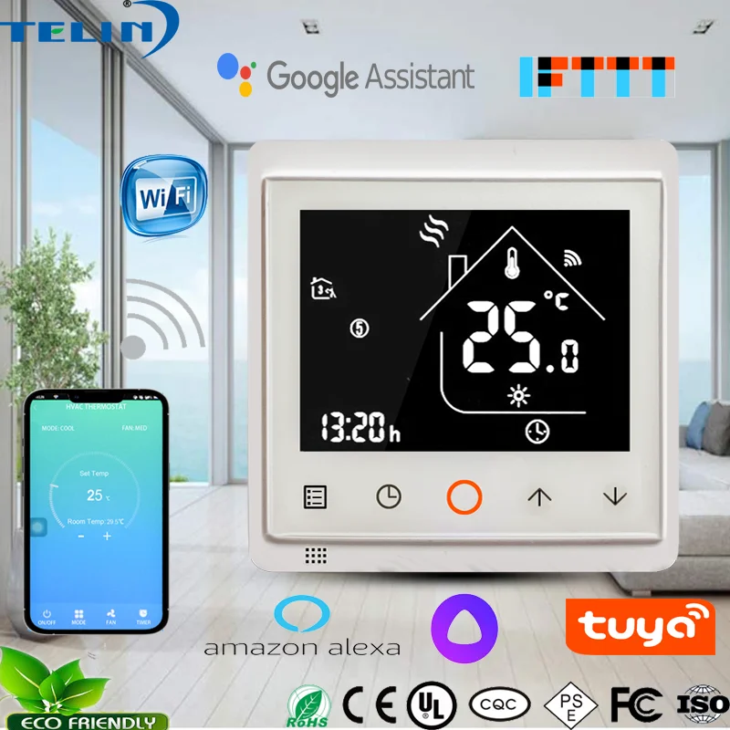 HVAC Tuya Wireless smart WIFI room thermostat  temperature controller for fa coil unit central air conditioner