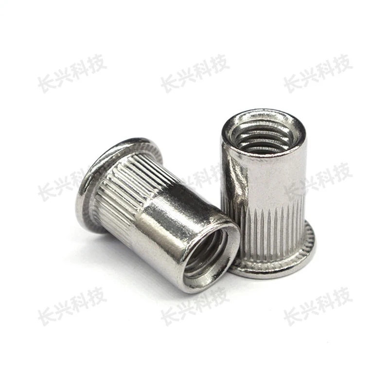 Оптовая продажа из Китая высокого давления резьбовые вставки заклепки с плоской головкой Гайки из нержавеющей стали углеродистая сталь m3-m12 рифленой закрытые вытяжная Заклепка гайка