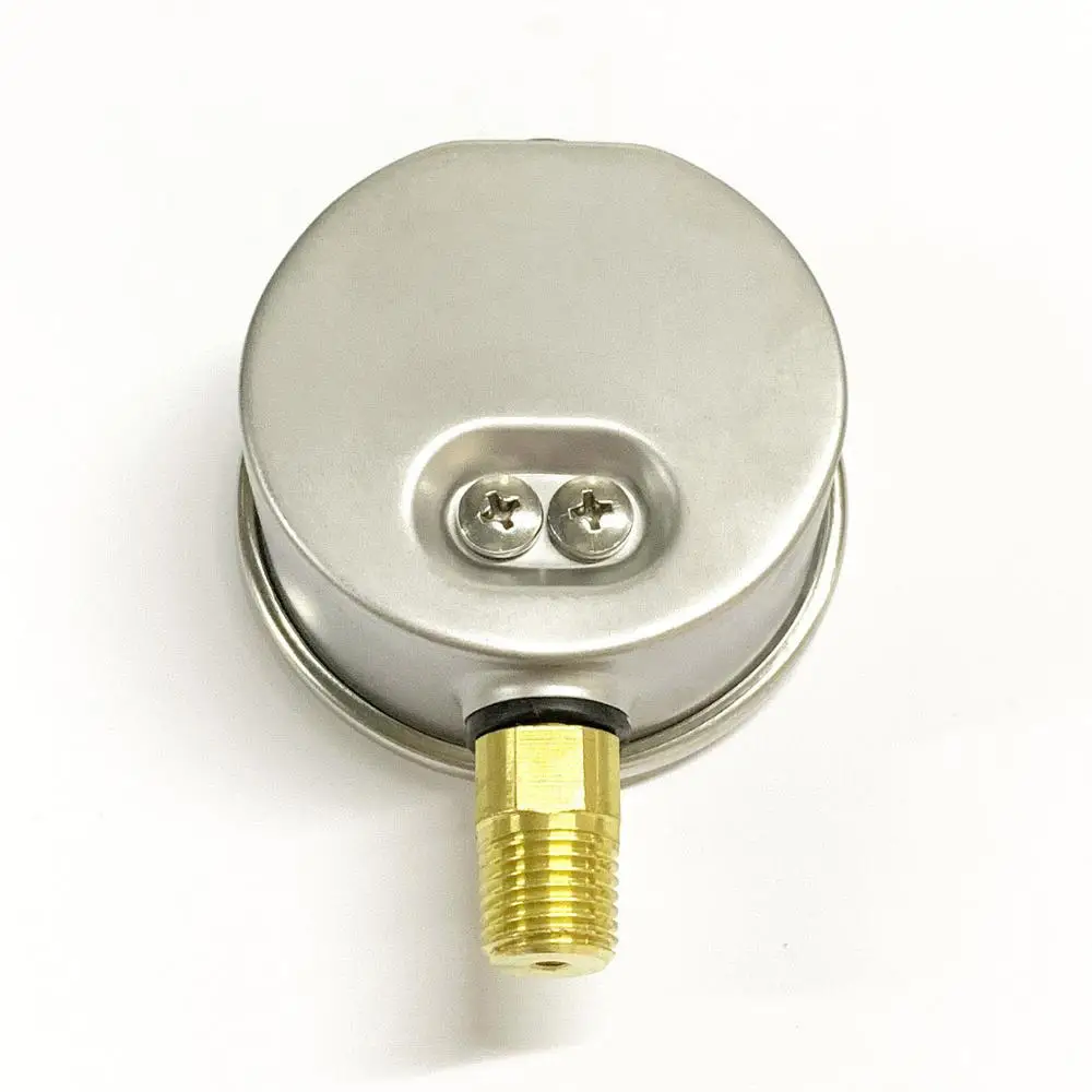 2,5 дюйма 63 мм 15 фунтов на квадратный дюйм/1 бар 1/4 дюйма NPT глицериновый манометр 304 Корпус из нержавеющей стали, латунные внутренние компоненты, нижнее Крепление