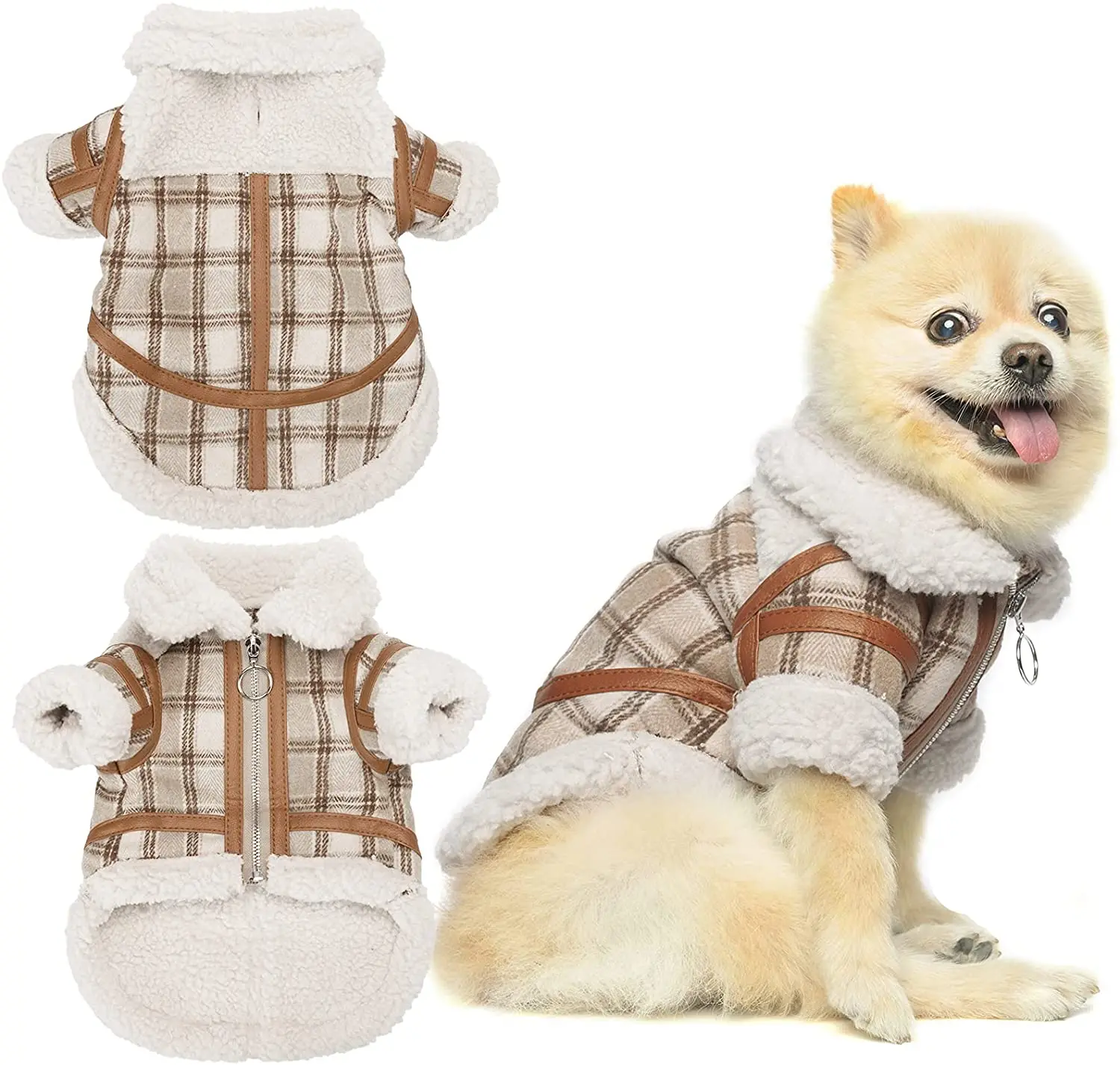 Amazon Hot Sale Lamb Wool Dog Jackets Winter Pet Clothes Dog Designer Fur Jacket Luxury Winter Dog Coats