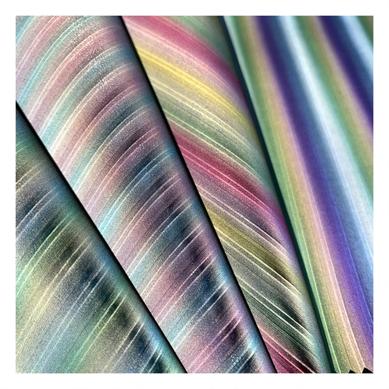 Rainbow Reflective Fabric Synthetic Material Reflective Leather PU For Bags