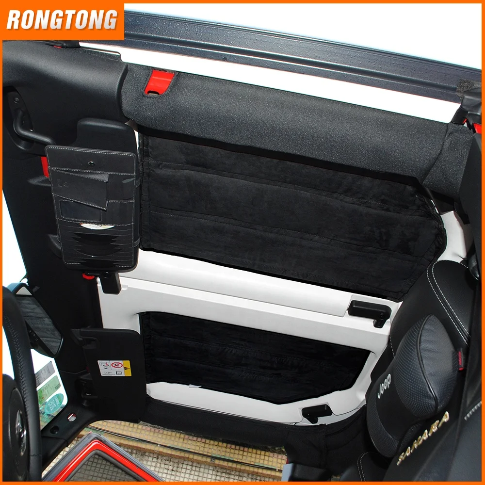 2doors/4 doors 1 Set Black Car Roof Hardtop Heat Insulation Cotton Kit Adiabatic Cover for Jeep Wrangler 2011-2017