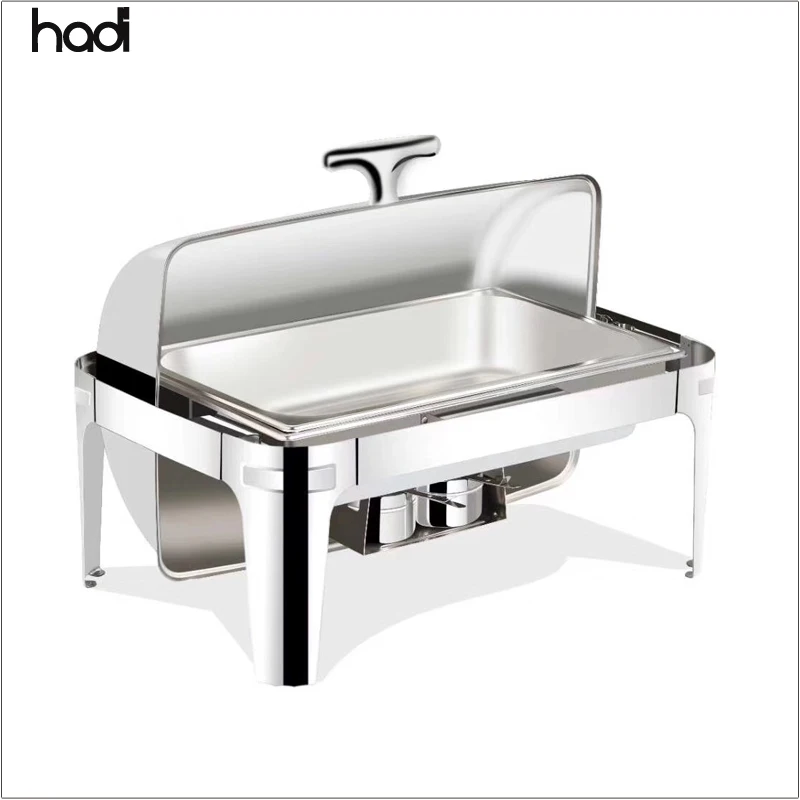 9L Electric HD Chafing Dish Roll Top Hot Pot with Stainless Steel Lid Hotel Buffet Catering Heating Grill Shabu Manufacturers