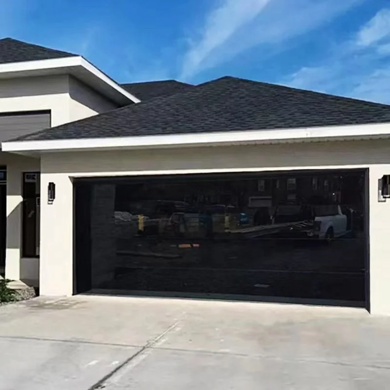 9x8 9x7 16x7 Modern Sectional Overhead Full View Aluminum Tempered Glass Panel Garage Door Price Plexiglass Garage Door