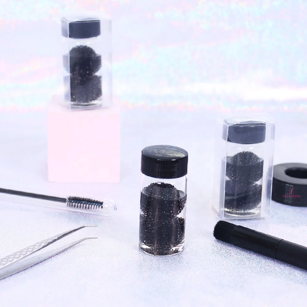 TZ Private label Liquid glue remover sponge ball black eyelash curler cleaner eyelash extension accessories tweezer cleaner