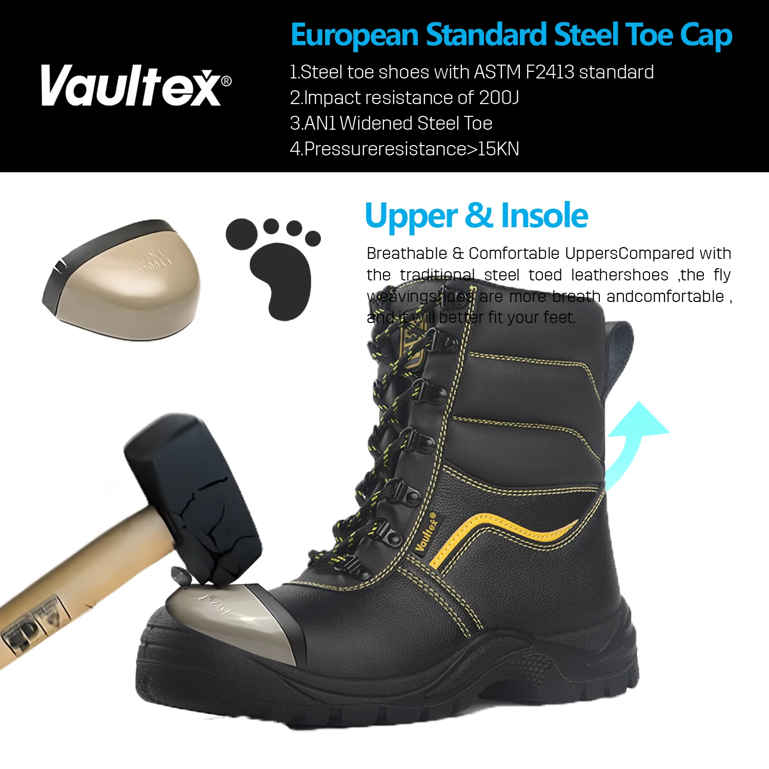 Vaultex S3 инженерные ботинки для добычи кожи химически стойкие защитные SRC со стальным носком мужчин строительные