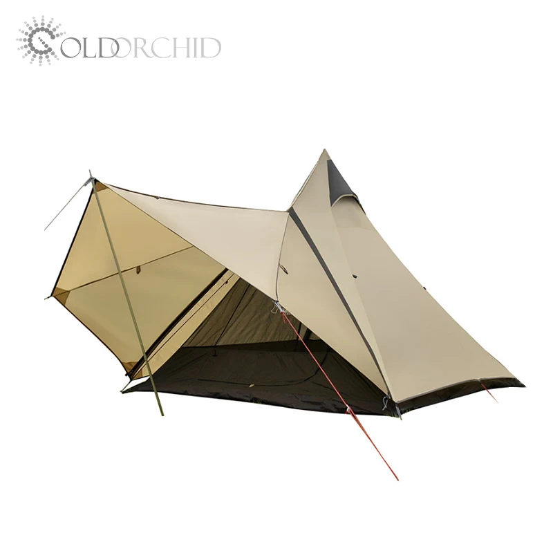 Outdoor indian bell tent glamping waterproof 3-4 person ultralight pyramid teepee tent for luxury camping