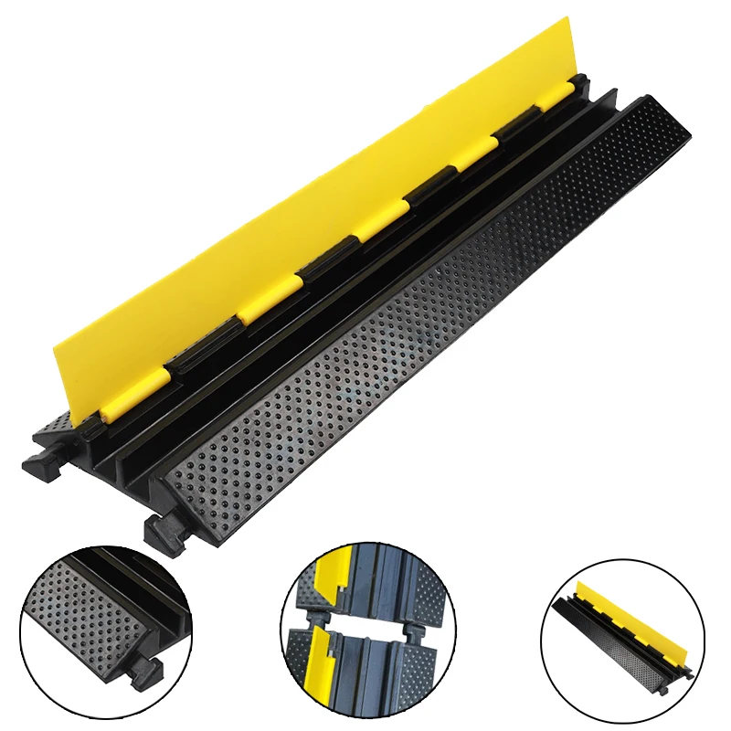 OEM Rubber Pvc Drop Over Cable 2 Channel Ramp Cable Protector