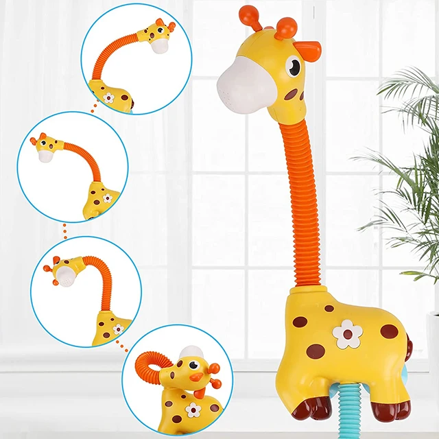 KSF Baby Electronic Bath Cartoon giraffe Shower Toys Kid Bathroom Bathtub Play Plastic Electric Water Spray Shower Bath Toys