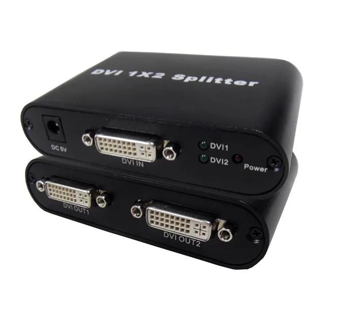 
DVI-SP2 High Speed 350Mhz DVI To Dual Monitors Expansion 1080P 1 In 2 Out 2 Port DVI Splitter 