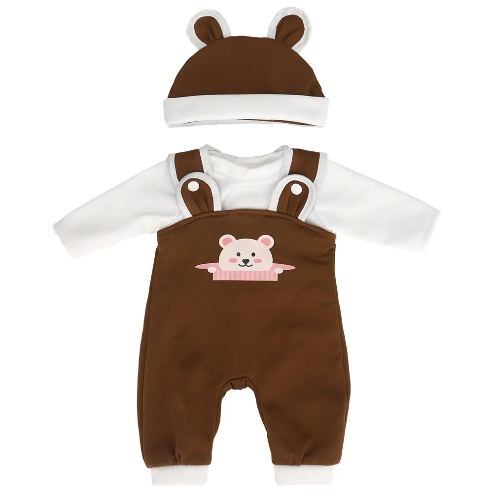 Reborn baby doll clothes 18 inch costume pink brown bunny bear three piece set for girls and boys