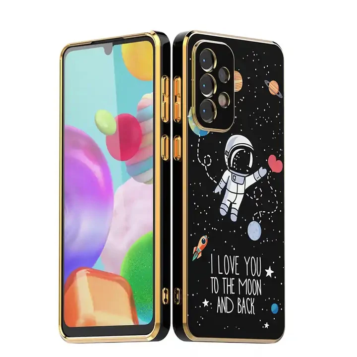 wholesale Phone Case For Tecno spark 7 spark 6 air back Cover Plating astronaut customize design Silicone  for Oppo for infinx