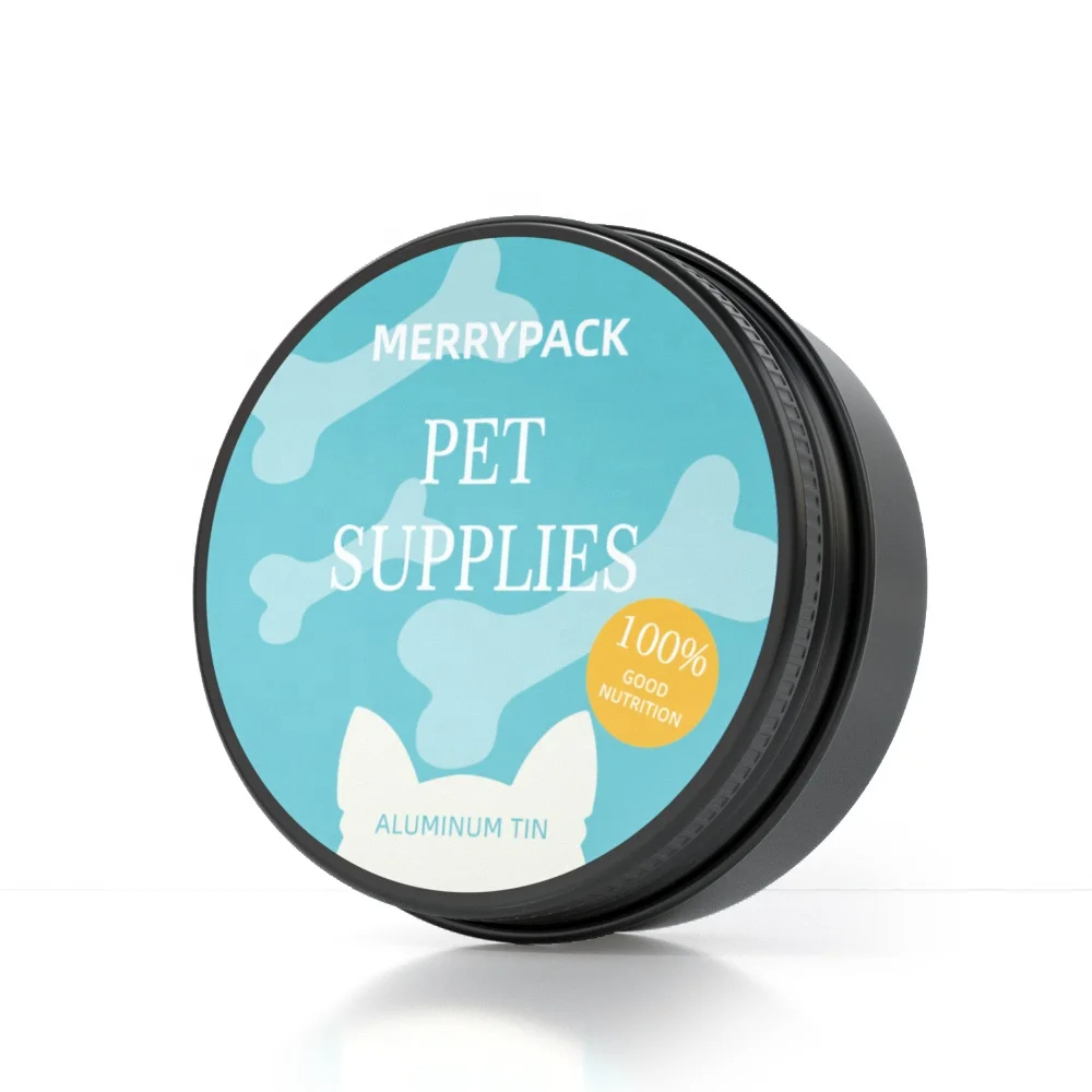 Matte Black 50ml/50g Custom Pet Paw Balm and Beard Balm Packaging Tin Aluminum Jar with Twist Top 60ml 150ml Volumes Available