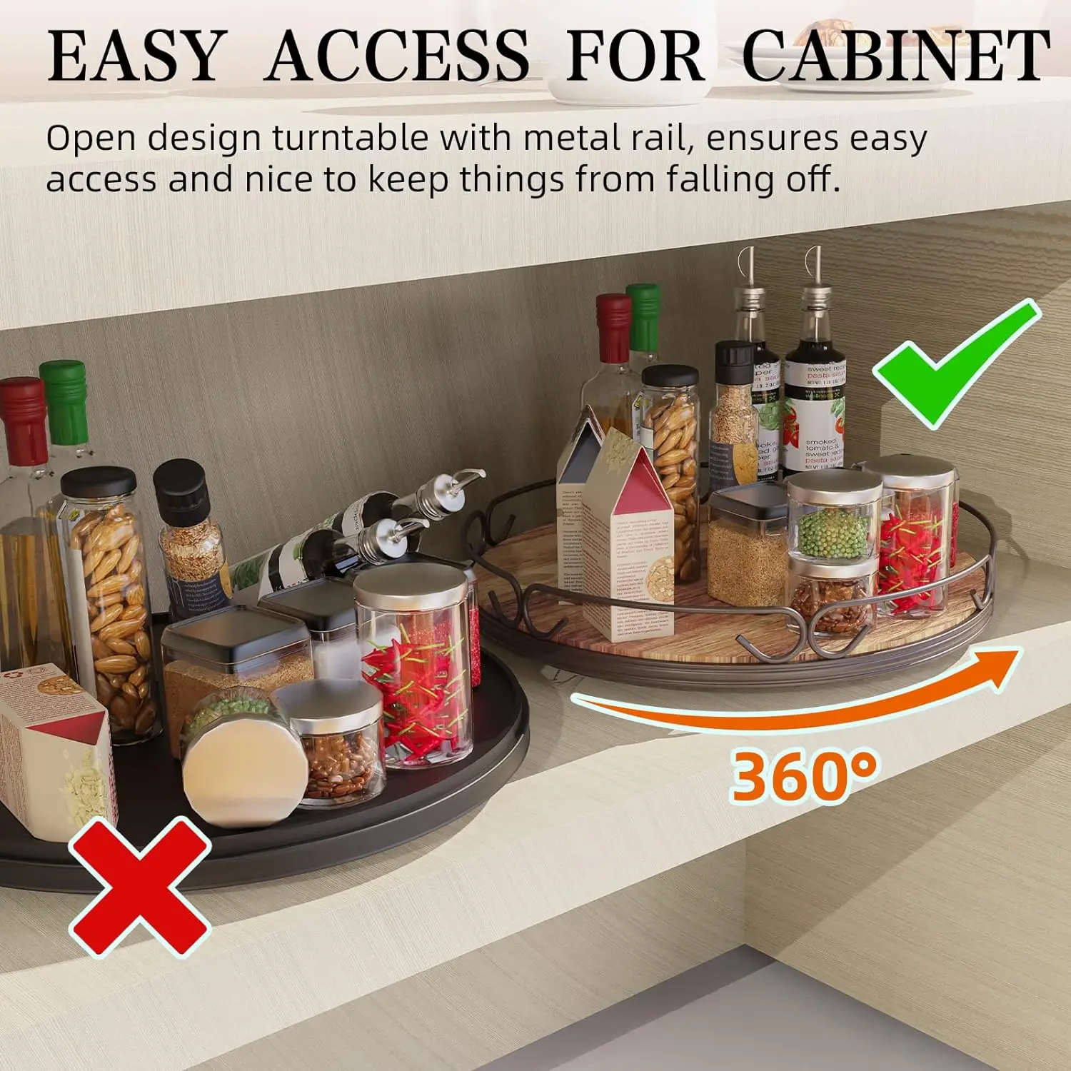 Органайзер Lazy Susan 12 дюймов деревянный вращающийся большой поворотный органайзер для столешницы обеденного стола