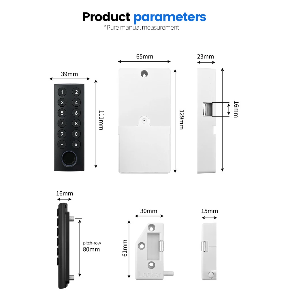 gym public office furniture biometric locker keypad password digital code  fingerprint drawer cabinet lock