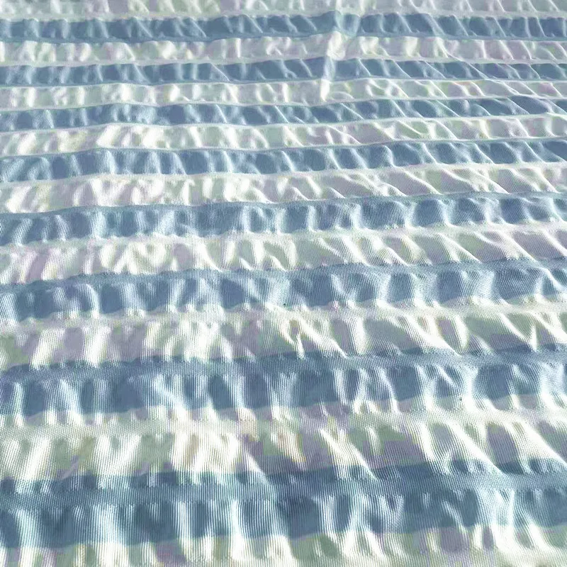 New function bubble Ripple printed polyester fabric seersucker 100% polyester for home textiles