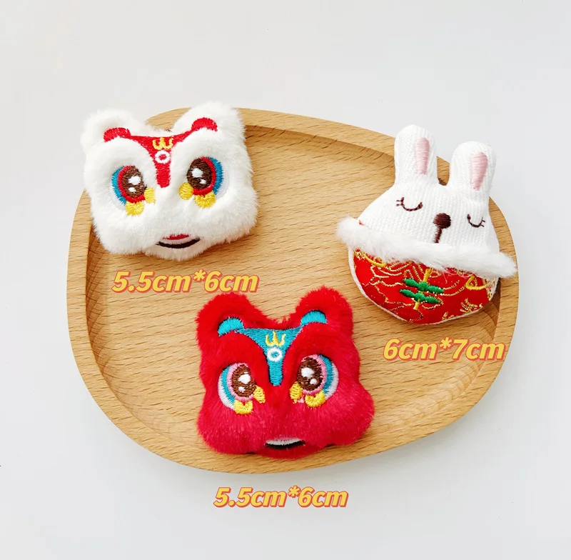 Women Skirt Pants Jeans Clip Pins Cartoon Chinese New Year Dancing Lion Lovely Clothing Accessories Plush Bag Brooch Decor Gift