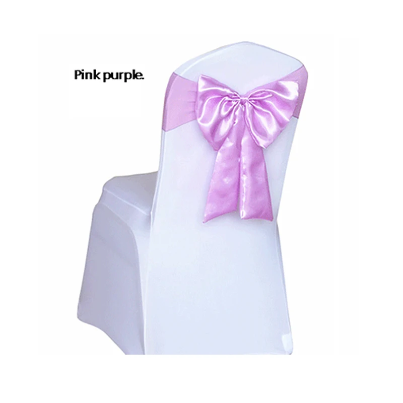 Pre tied chair sashes for chair decoration satin bow with elastic band for wedding banquet party