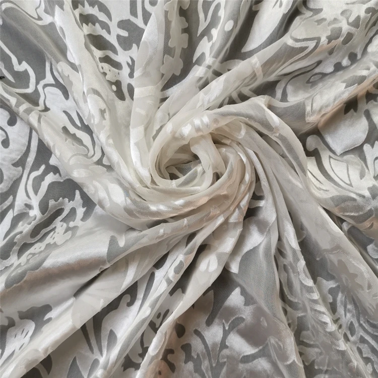 
Bridal Fabric Silk Rayon Burnout 19mm Burnout Fabric for Wedding Dress Women Clothing 