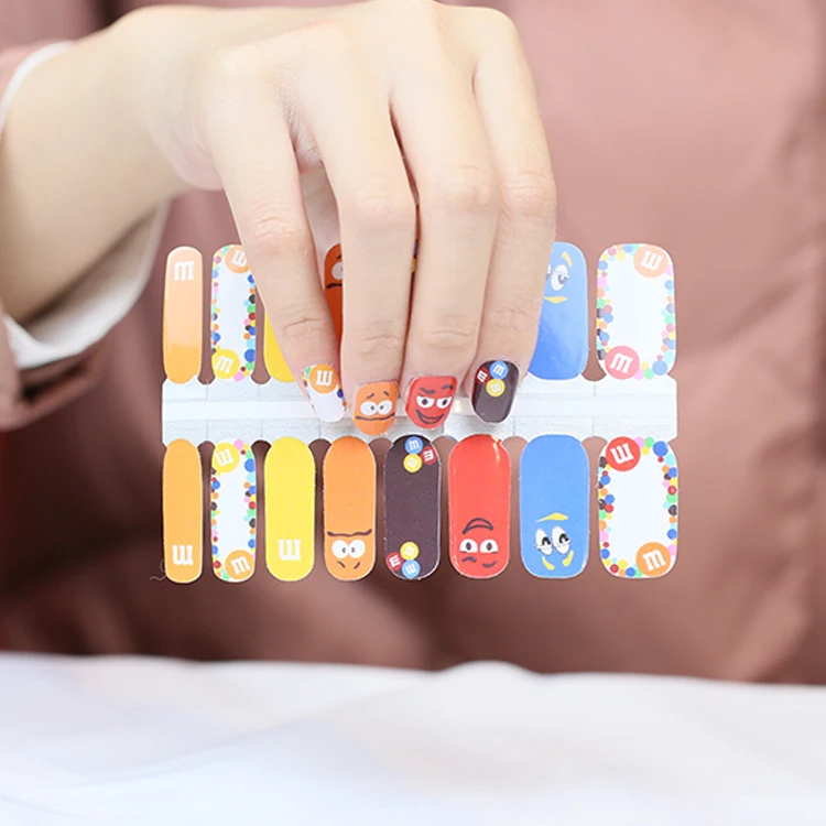 Factory Price Nail Stickers Halloween Glow in The Dark Colorful Christmas 3D Nail Art Wraps with Variety Designs