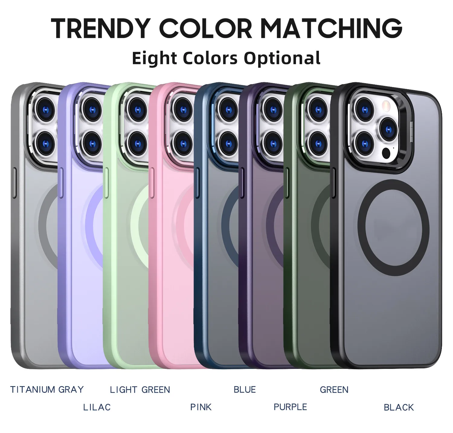 Phone Camera Cover Clear Case with Camera Stand Magnetic Mobile Phones Cover for iPhone 14 15 16 pro max