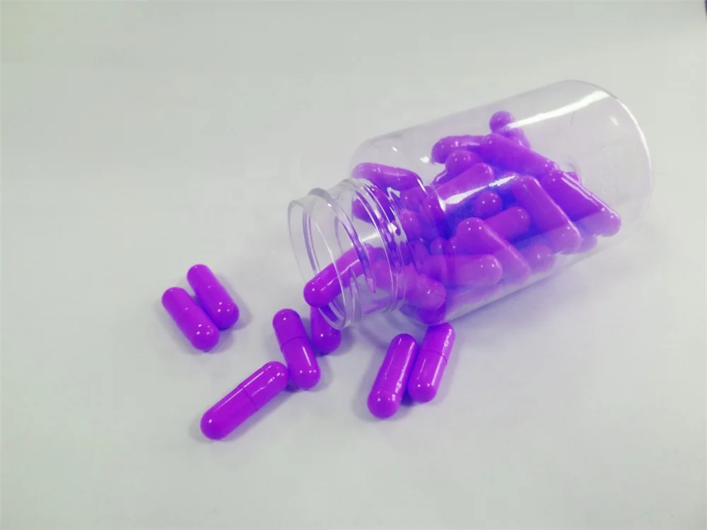 Clear/transparent size 00/0/1/2/3/4/5 HPMC empty Capsule shell purple empty gelatine capsule