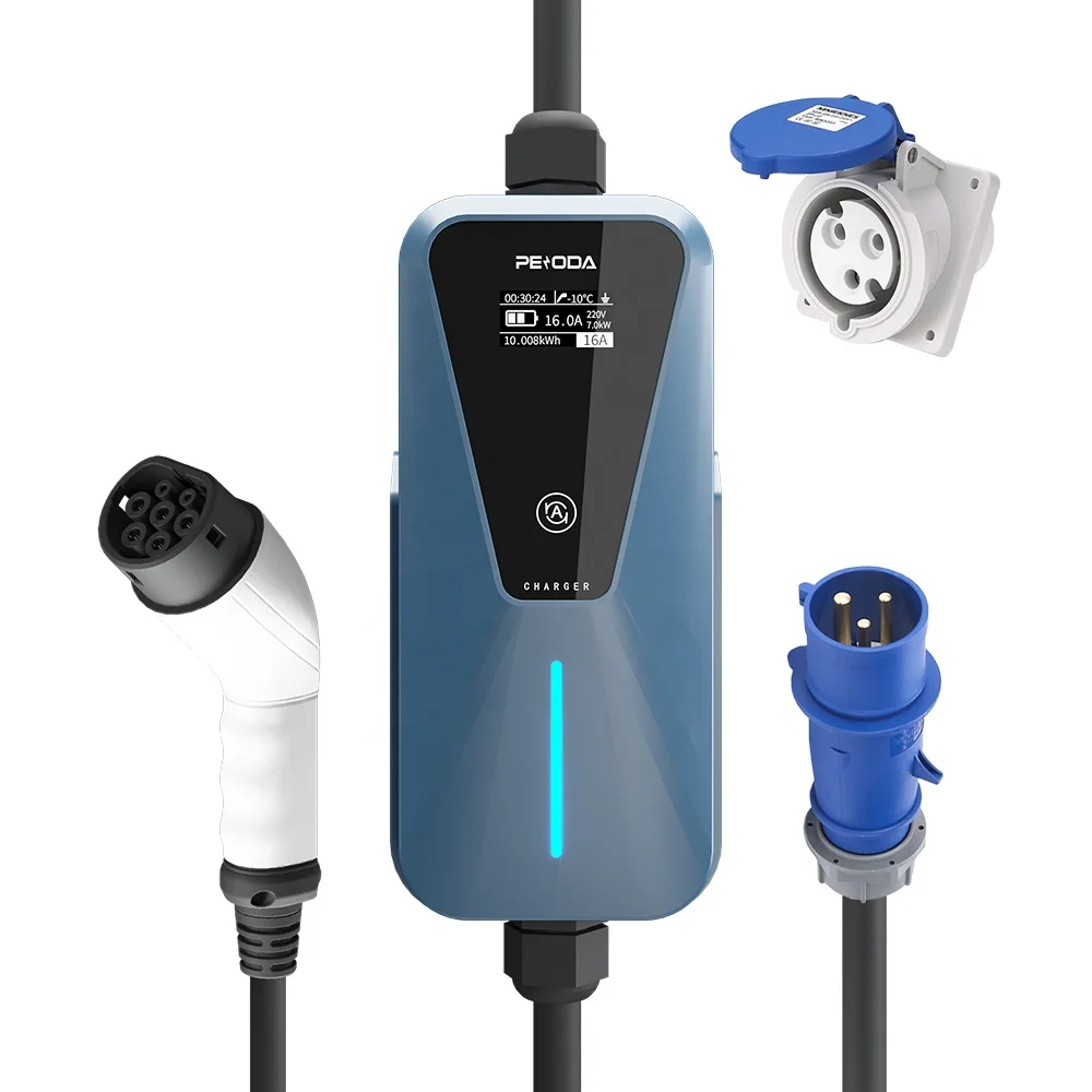 Портативная зарядная станция PENODA EV, двухфазная портативная смарт-Wallbox 7 кВт, зарядное устройство для дома