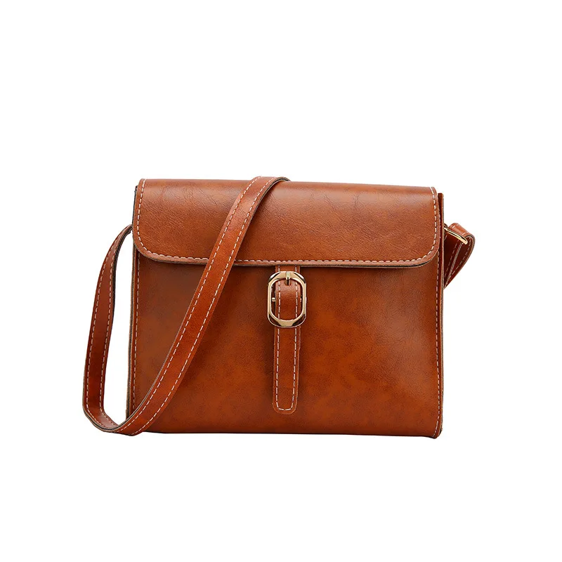 Fashion Vintage Messenger Bag Women PU Leather Crossbody Lady Shoulder Bag
