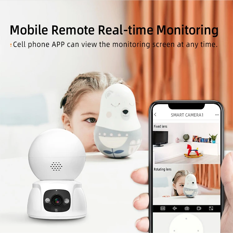 360 rotating 6MP Tuya wifi ip ptz camera smart home security baby monitor camera with 2 way audio