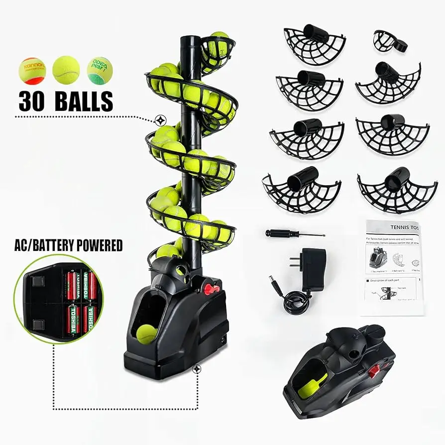 Portable Tennis Padel Pickleball Serving Machine With Slide Rail Ball Throwing Machine Tennis Practice Aid Machine