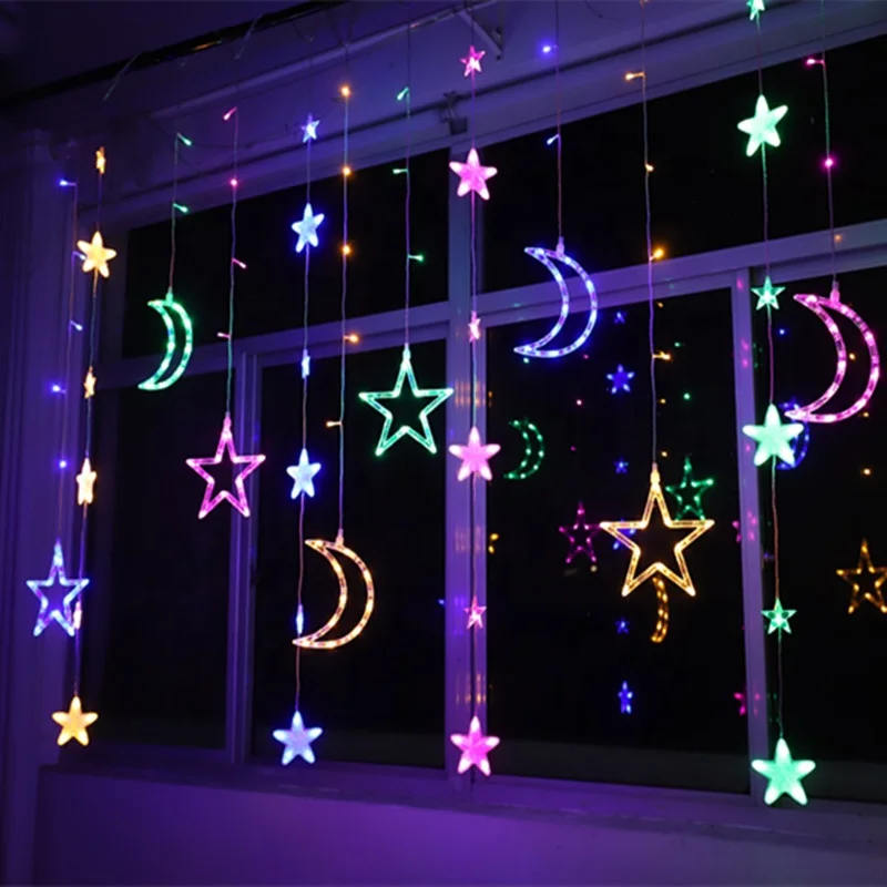 Moon Star Led String Lights Christmas Decor Holiday Lighting decoracion navidad Christmas Party Wedding Lighting