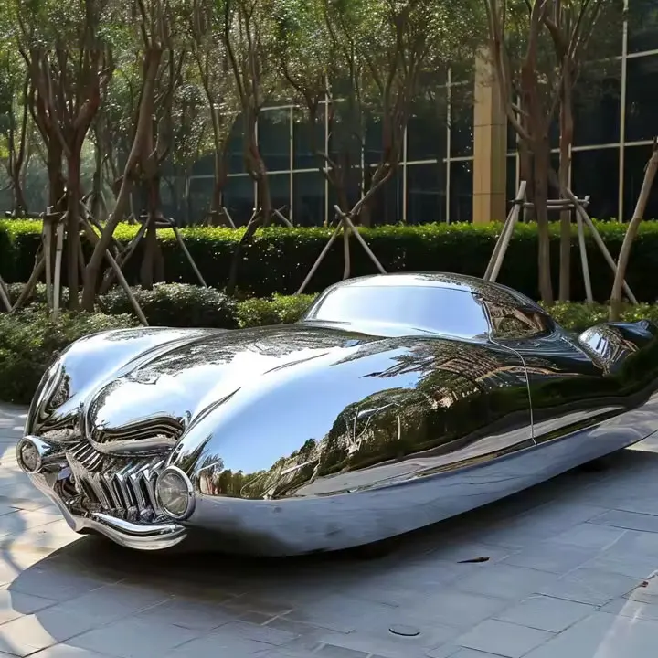 New design polished metal painted stainless steel motorcycle statue for sale