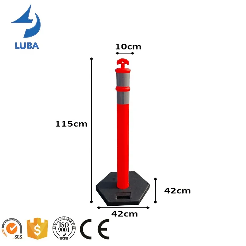 115cm Traffic Bollard Reflective Traffic Delineator PE Warning Post