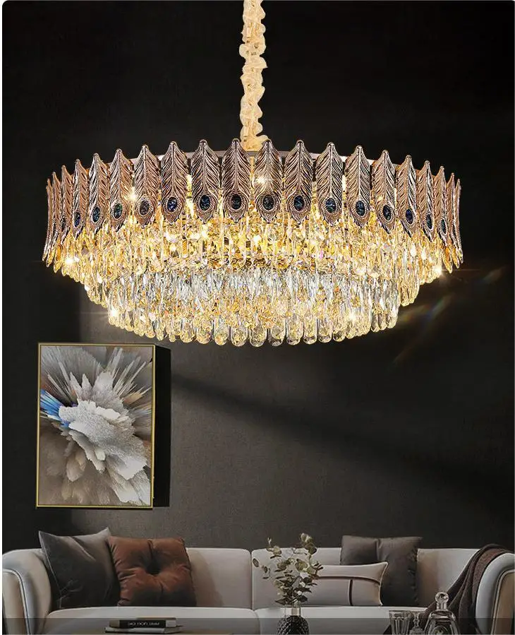 Guangdong Modern Pendant Lights Asfour Gold K9 Crystal Chandelier Parts Lighting Ceiling Luxury Chandeliers Crystal