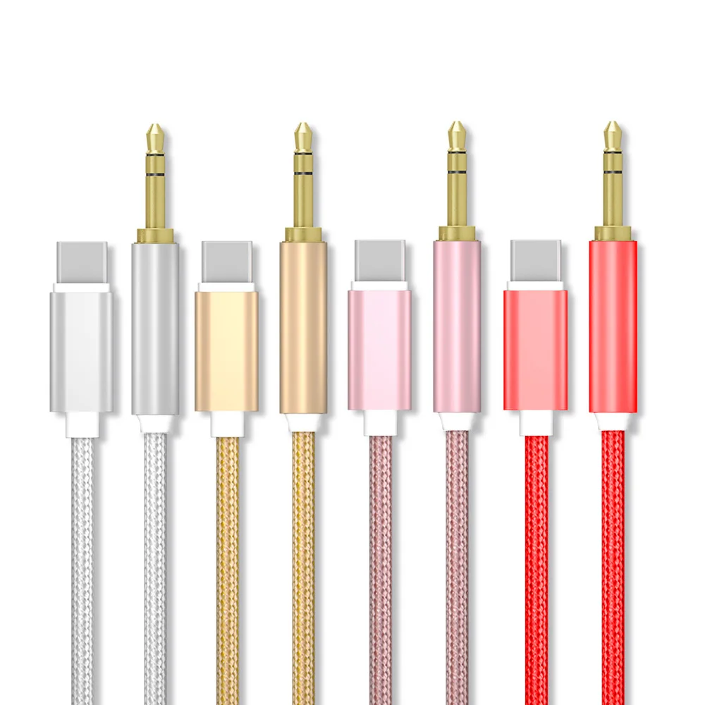 Wholesale Aux Cord for iPhone 3.5mm USB C Type C Aux Cable Audio Kabel Auxiliary Adapter