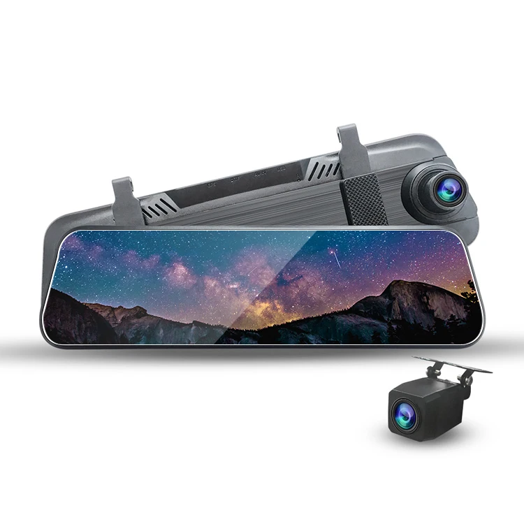 Mirror dual lens car camera recorder 2K+1080p 10inch screen sony sensor dvr
