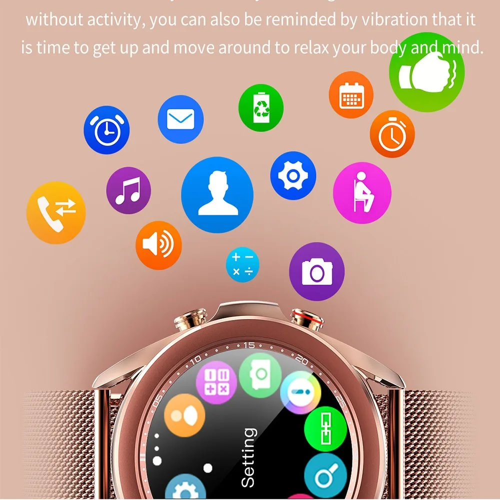 SK8 Waterproof IP68 Women Watch Phone Call Wireless Charging DIY Watchface Dial Female Smart Watch