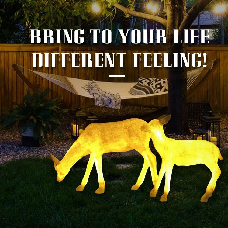 Outdoor Commercial Christmas Decorations Street Festival Holiday Large Led Deer With Light