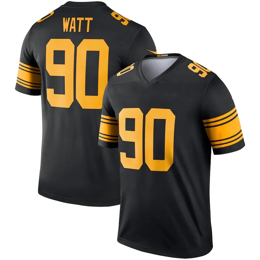 Custom Pittsburgh City Team Club Uniform Stitched American Football Jersey Black Game #22 Harris #90 Watt #11 Chase Claypool