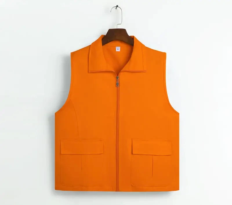 Outdoor casual jacket work custom printed logo housekeeping supermarket work vest wholesale high quality vests for mens