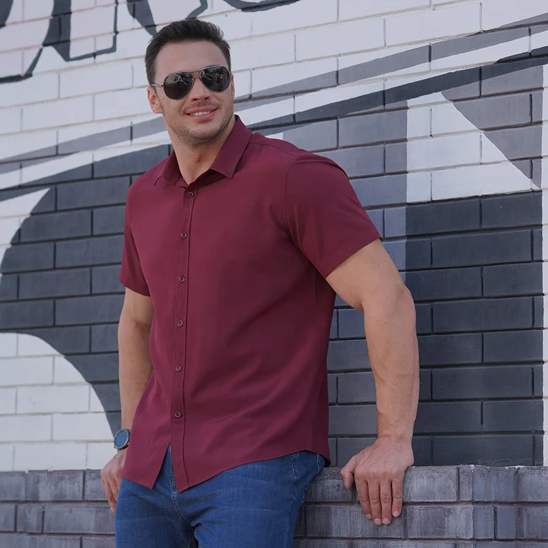 DLL0721-05 Доступные размеры XS-6XL Цена по прейскуранту завода высокое качество короткий рукав плюс размер мужские рубашки с короткими рукавами для мужчин