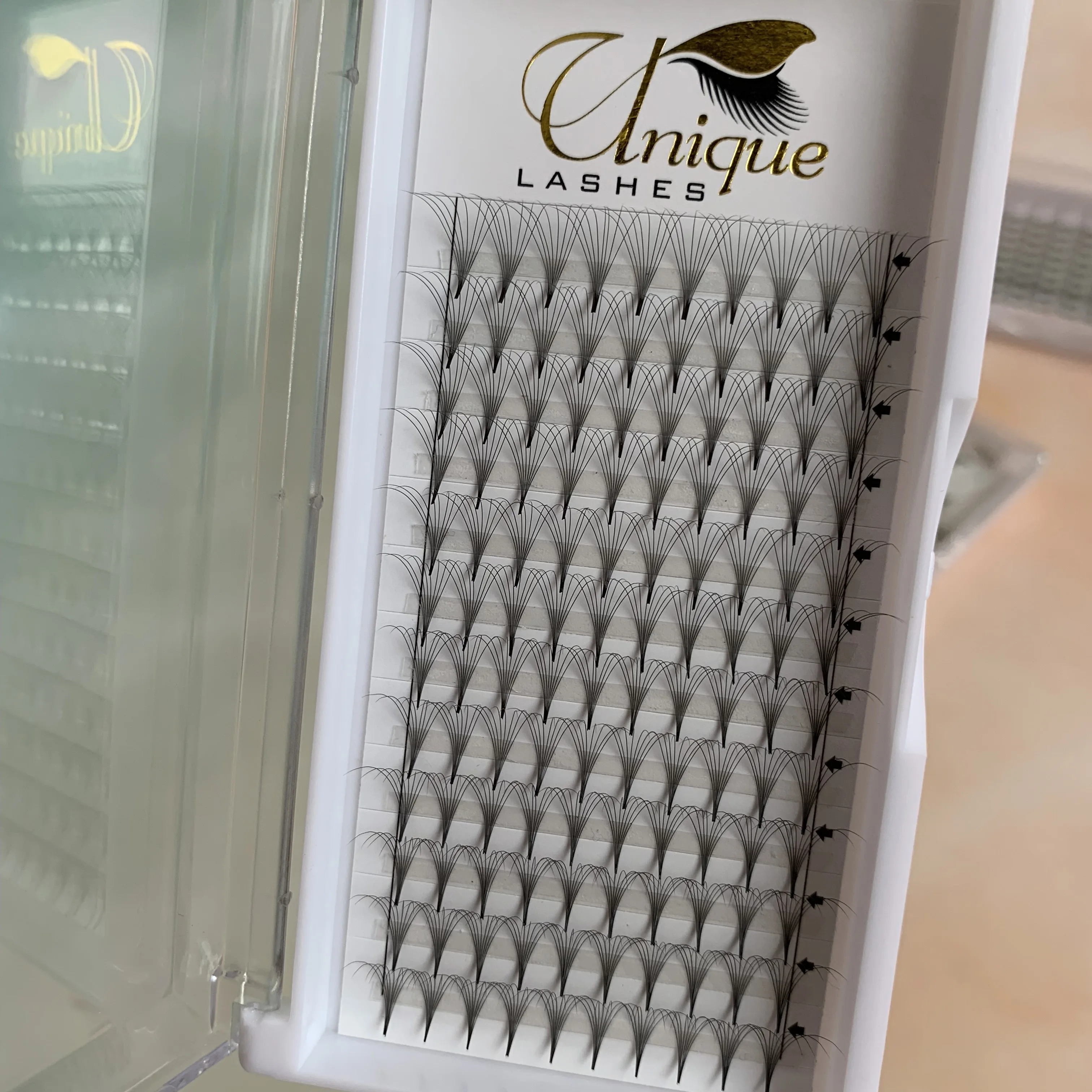 las extension supplies pointy base premade fans eyelash packaging box custom 7D 8D 10D