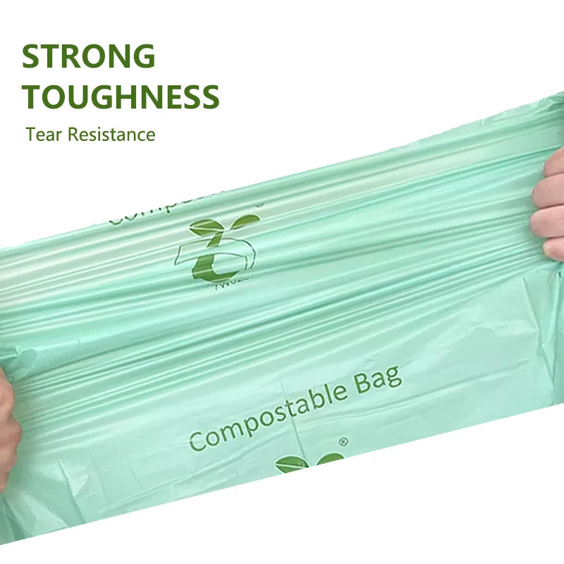 13 55 60 Gallon 100% Biodegradable Compostable Thick Contractor  Garbage Bags Roll Eco Friendly 50L Rubish Trash Bags 500 Moq