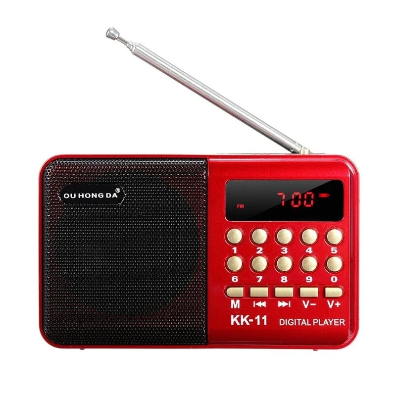 K11 Mini Radio Recorder USB Rechargeable Small Digital FM MP3 Player Speaker Supports TF Card