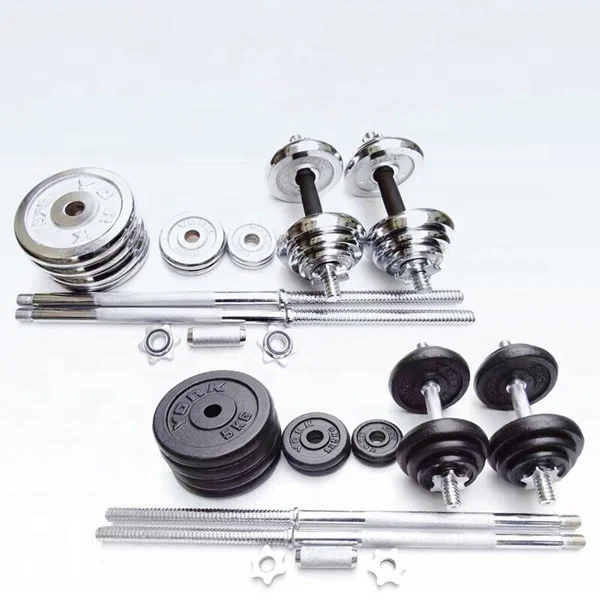 Adjustable chrome 20kg 40kg barbell weight set powerlifting tungsten dumbbell