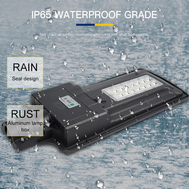 Интегрированный уличный Водонепроницаемый Ip65 50 Вт 100 Вт 200 Вт все в одном Солнечный светодиодный уличный фонарь с дистанционным управлением