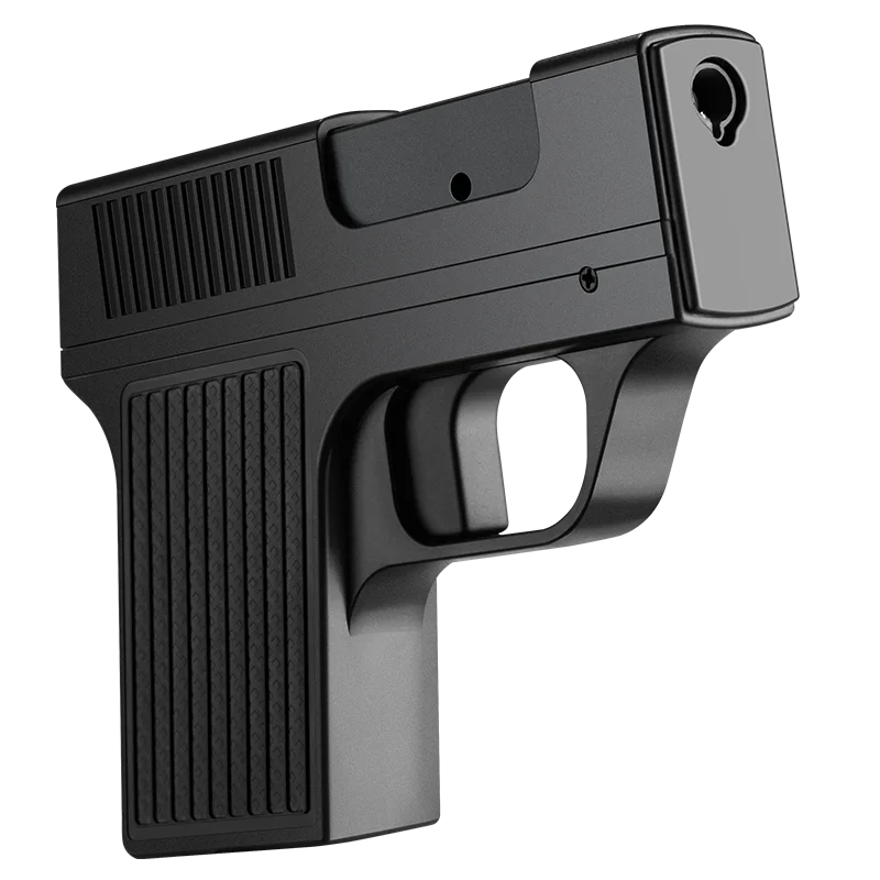 Hot selling gun model cigarette case auto pistol case built-in jet flame gas refillable torch lighter for cigar