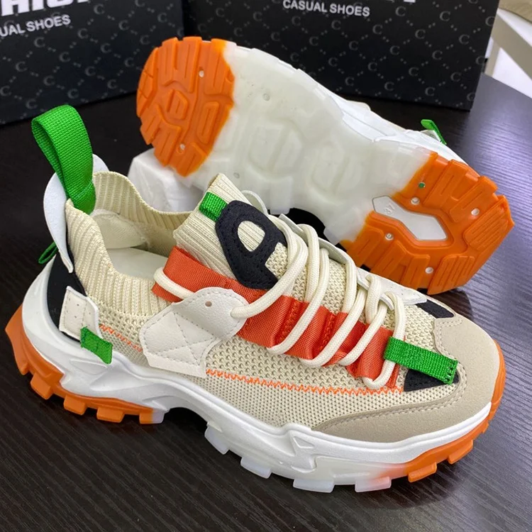 
Multiple color options popular trendy sneaker anti-slip breathable light sport shoes 