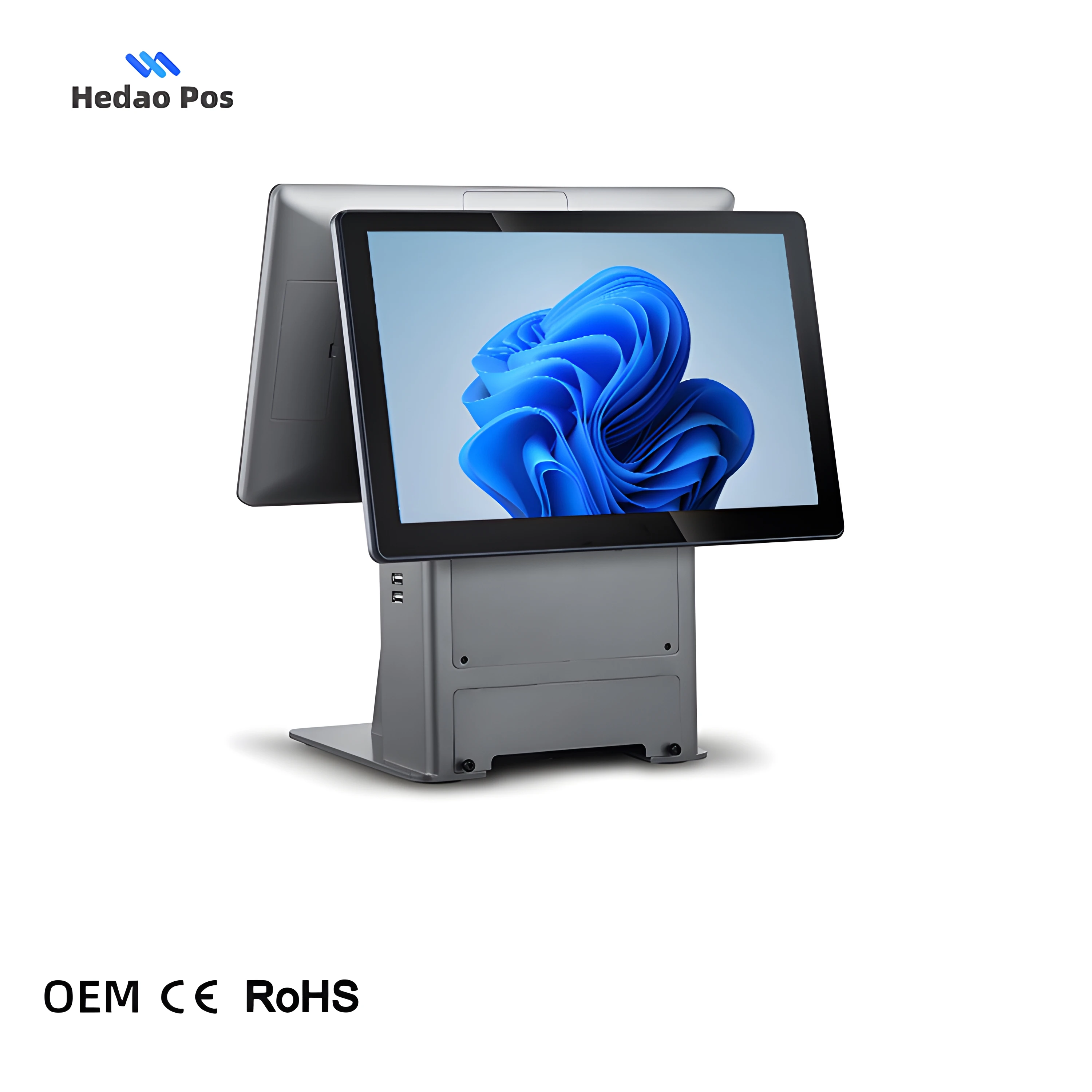 15.6 Dual Screen Cash Register Machine Windows/android Pos All In One Touchscreen Computer For Retail Shop With Thermal Printer