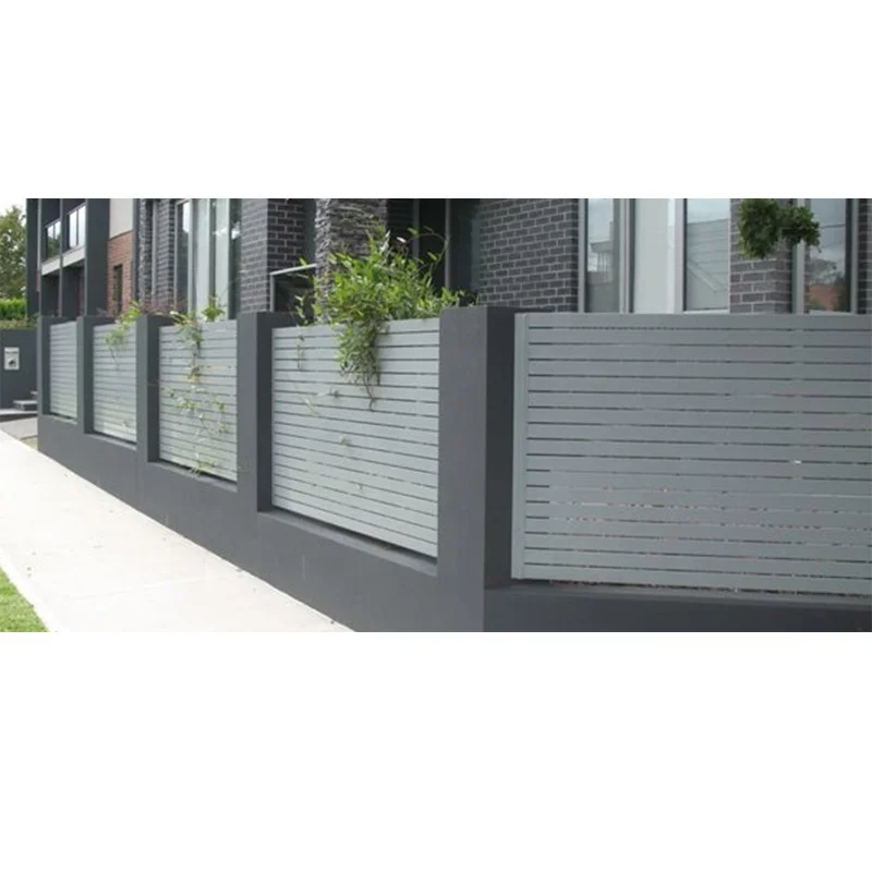 Factory prices customized black aluminum metal fence panel aluminum slat gate modern gates for outdoor garden wall